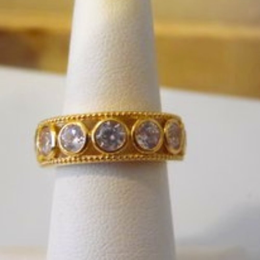 Diamonique Simulated Diamond Eternity Band Ring Size 7